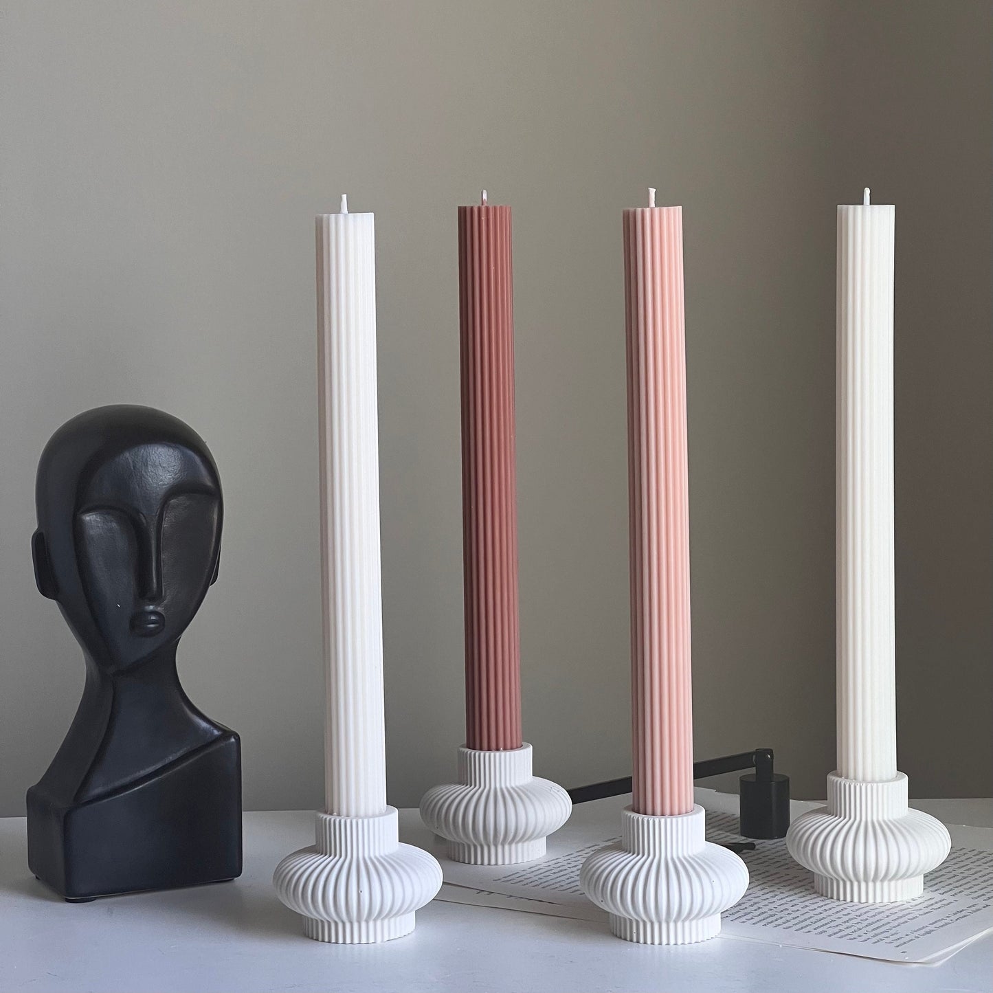 Ribbed Minimal Candlestick Holder