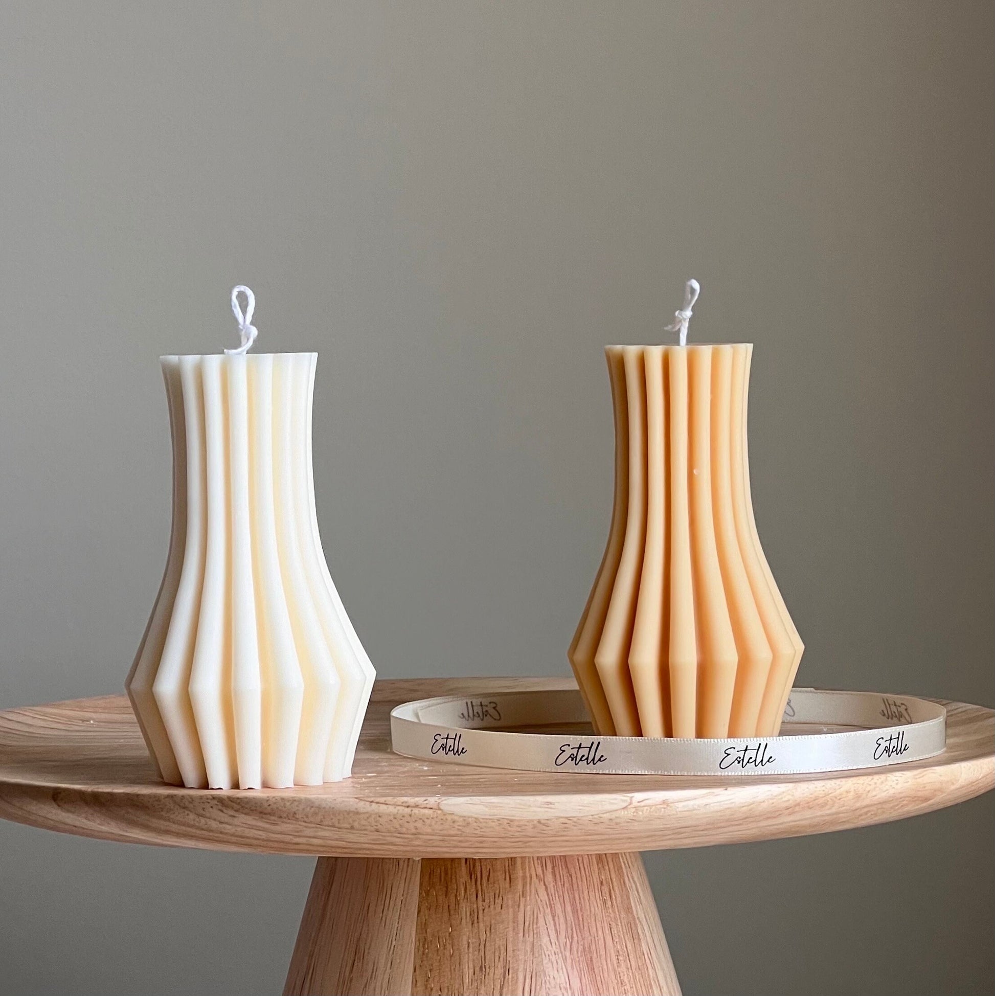 Ribbed Pillar Candle