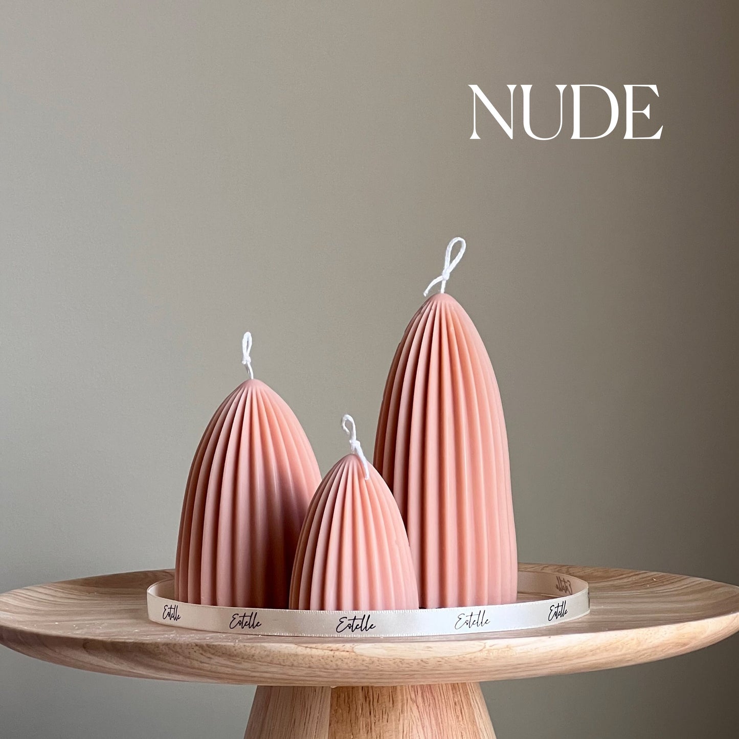 Ribbed Conical Candle Set