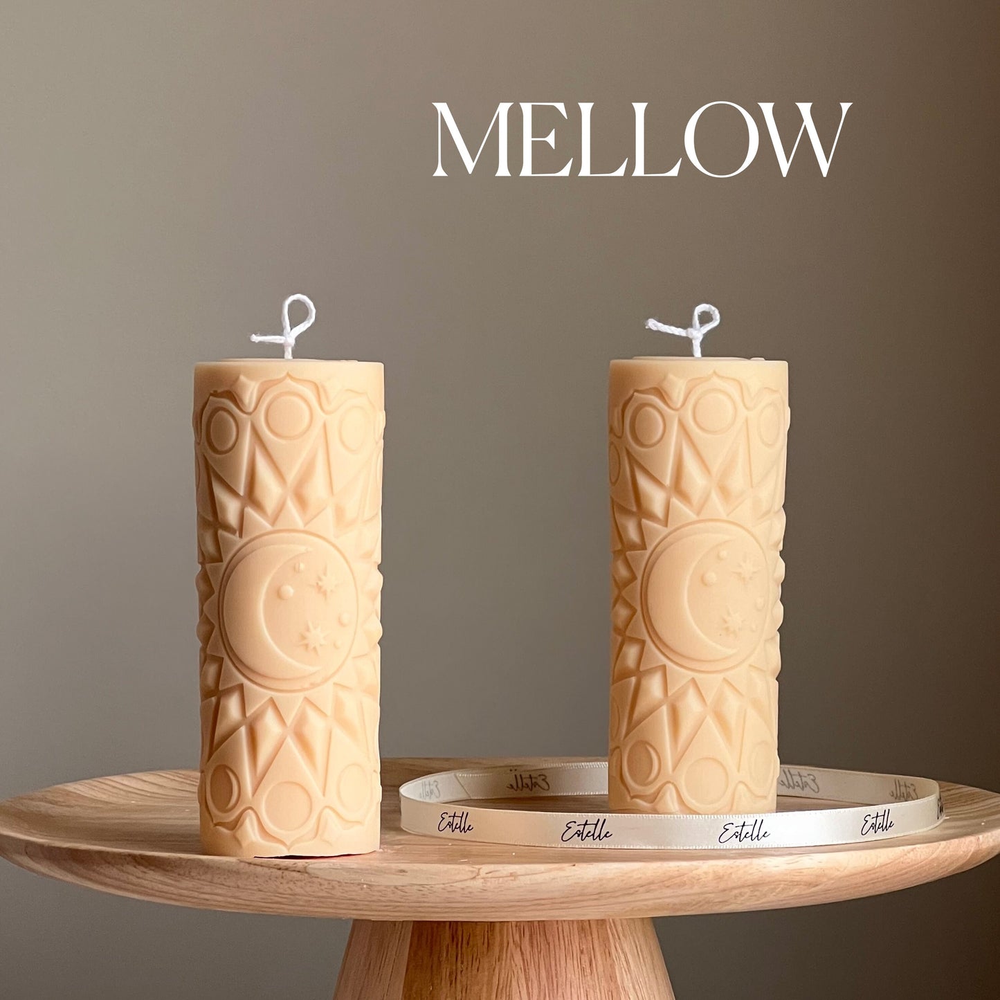 Moon Mandala Pillar Candle