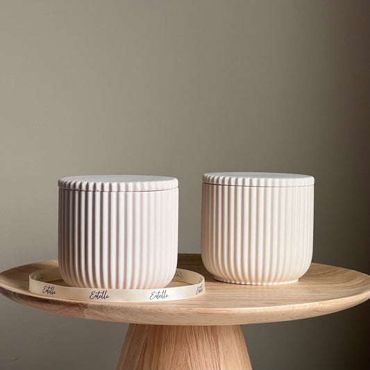 Ribbed Jar Soy Wax Wood Wick Candle