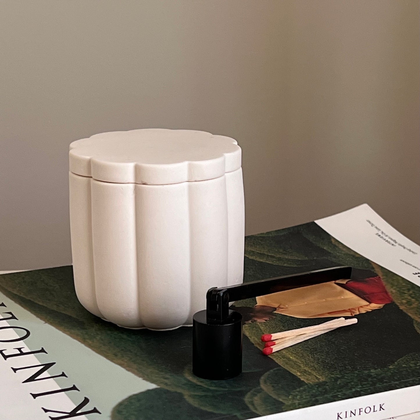 Flower Jar Soy Wax Wood Wick Candle