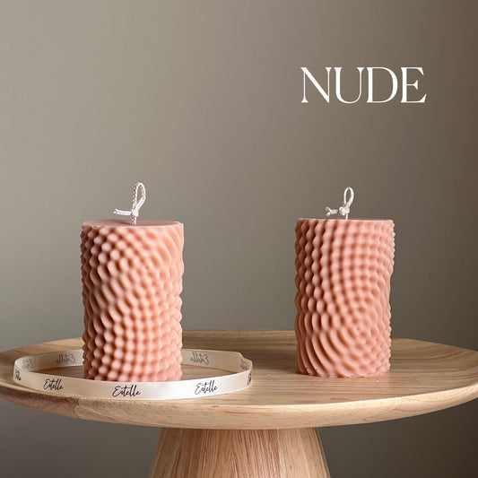 Geometric Soy Pillar Candle: Minimalist Home Decor