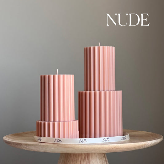 Ribbed Pillar Candle