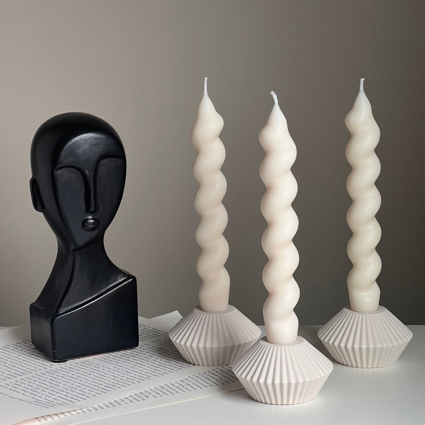 Ribbed Minimal Candlestick Holder