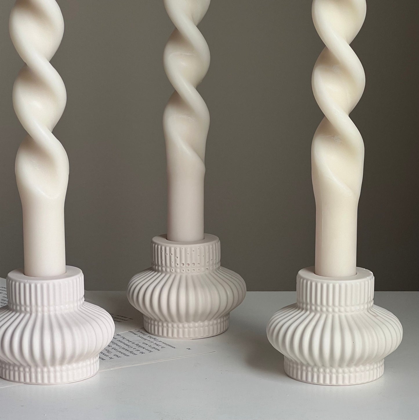 Ribbed Minimal Candlestick Holder