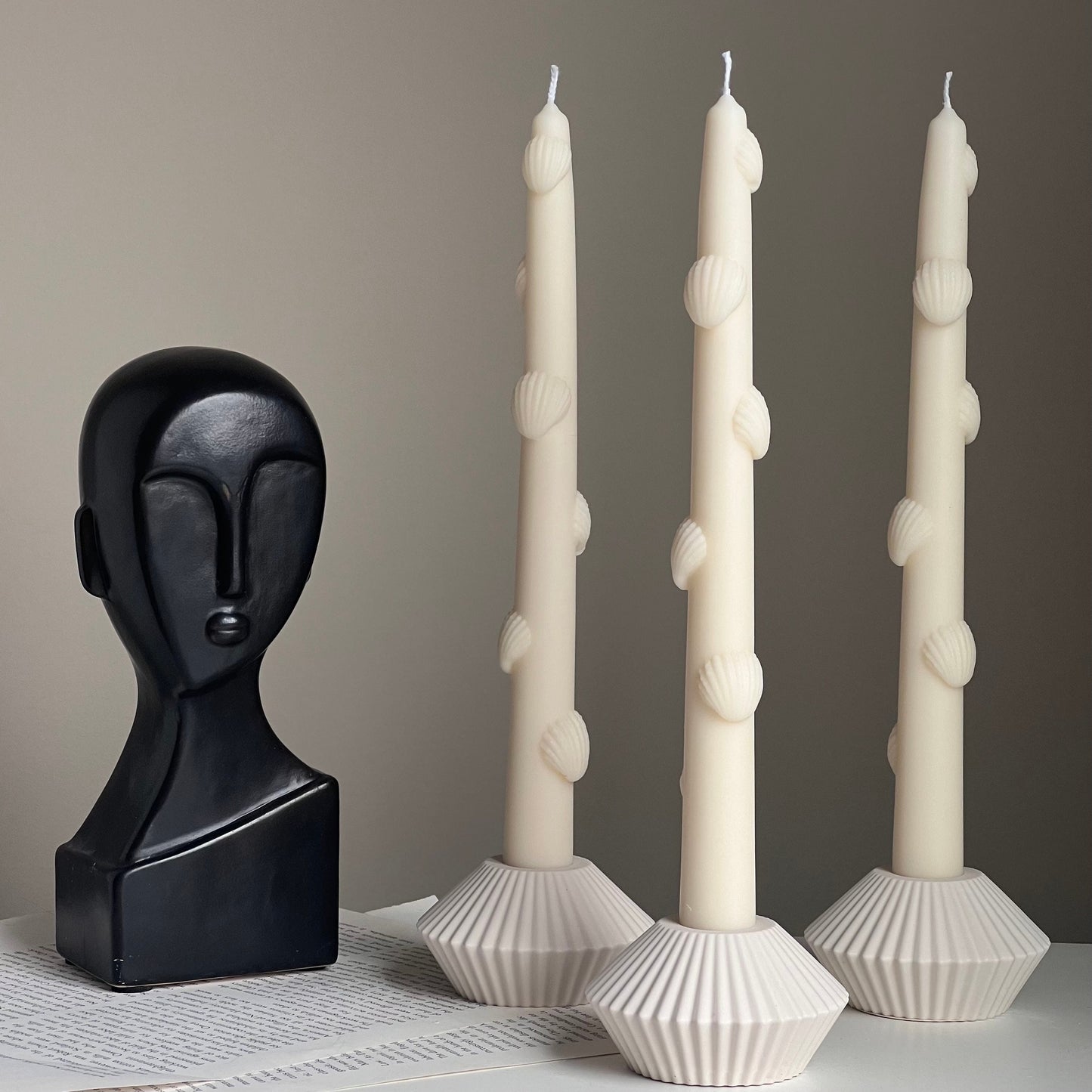 Ribbed Minimal Candlestick Holder
