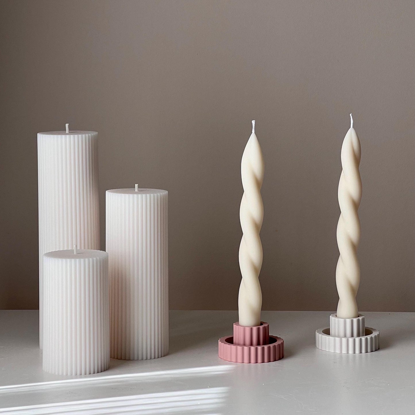 Ribbed Candlestick Holder