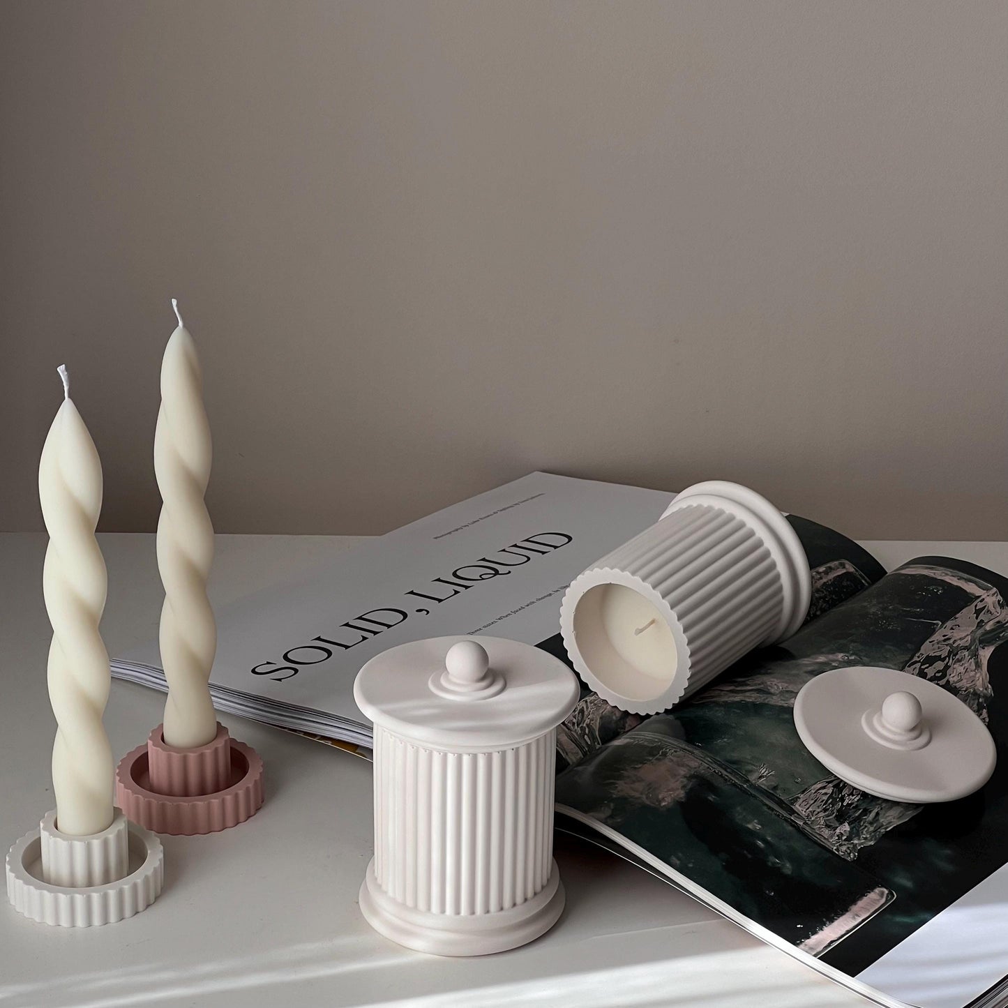 Ribbed Roman Jar Soy Wax Candle