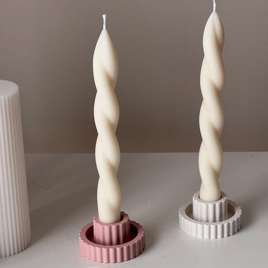 Ribbed Candlestick Holder