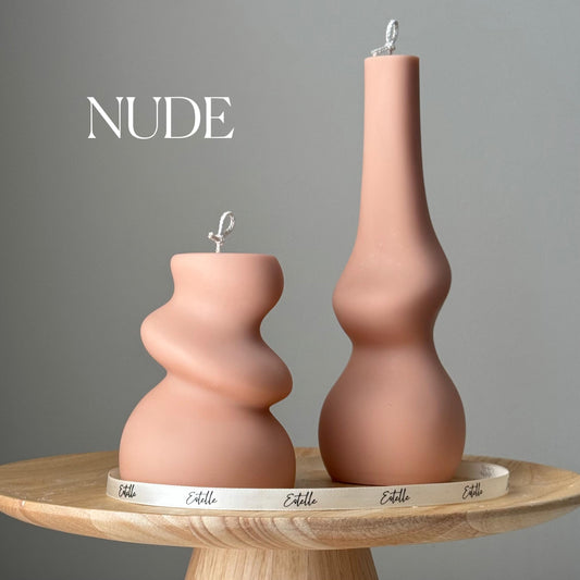 Handmade Irregular Soy Pillar Candle Duo: Sculptural Home Decor