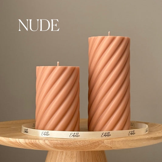 Swirl Pillar Candle Duo