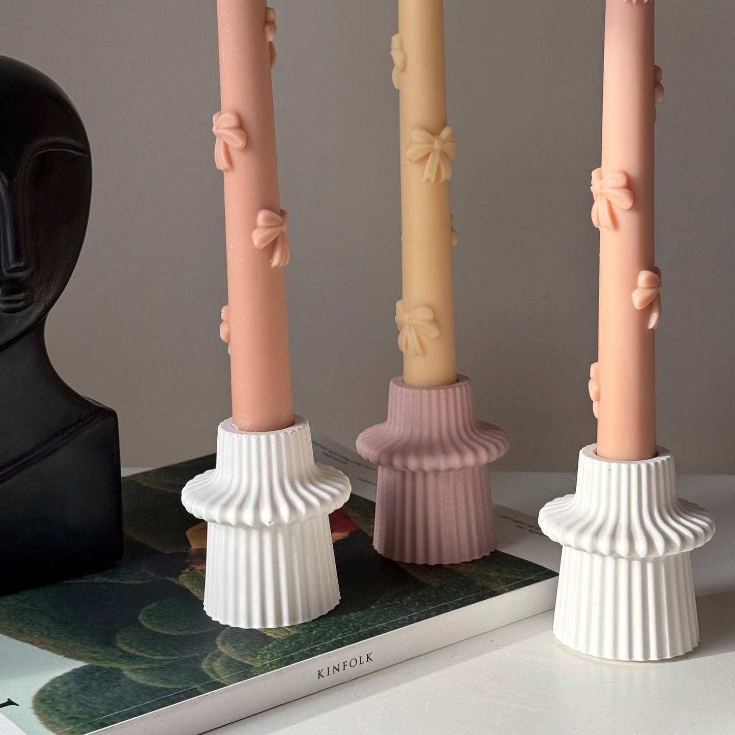 Ribbed Minimal Candlestick Holder