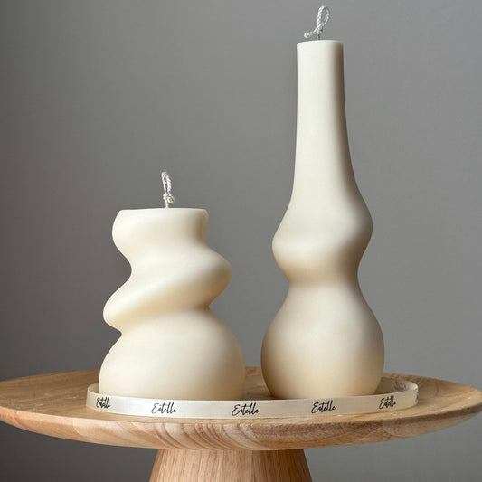 Irregular Pillar Candle Duo