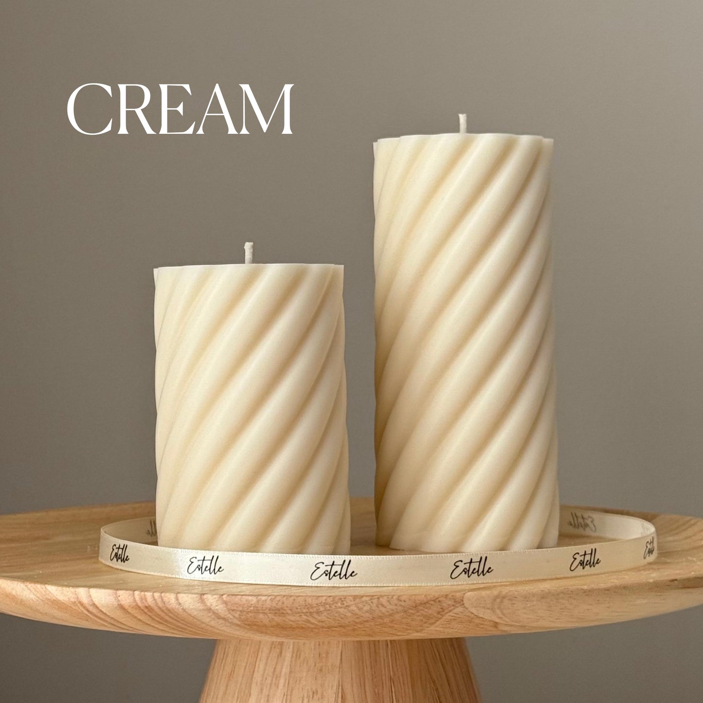 Swirl Pillar Candle Duo