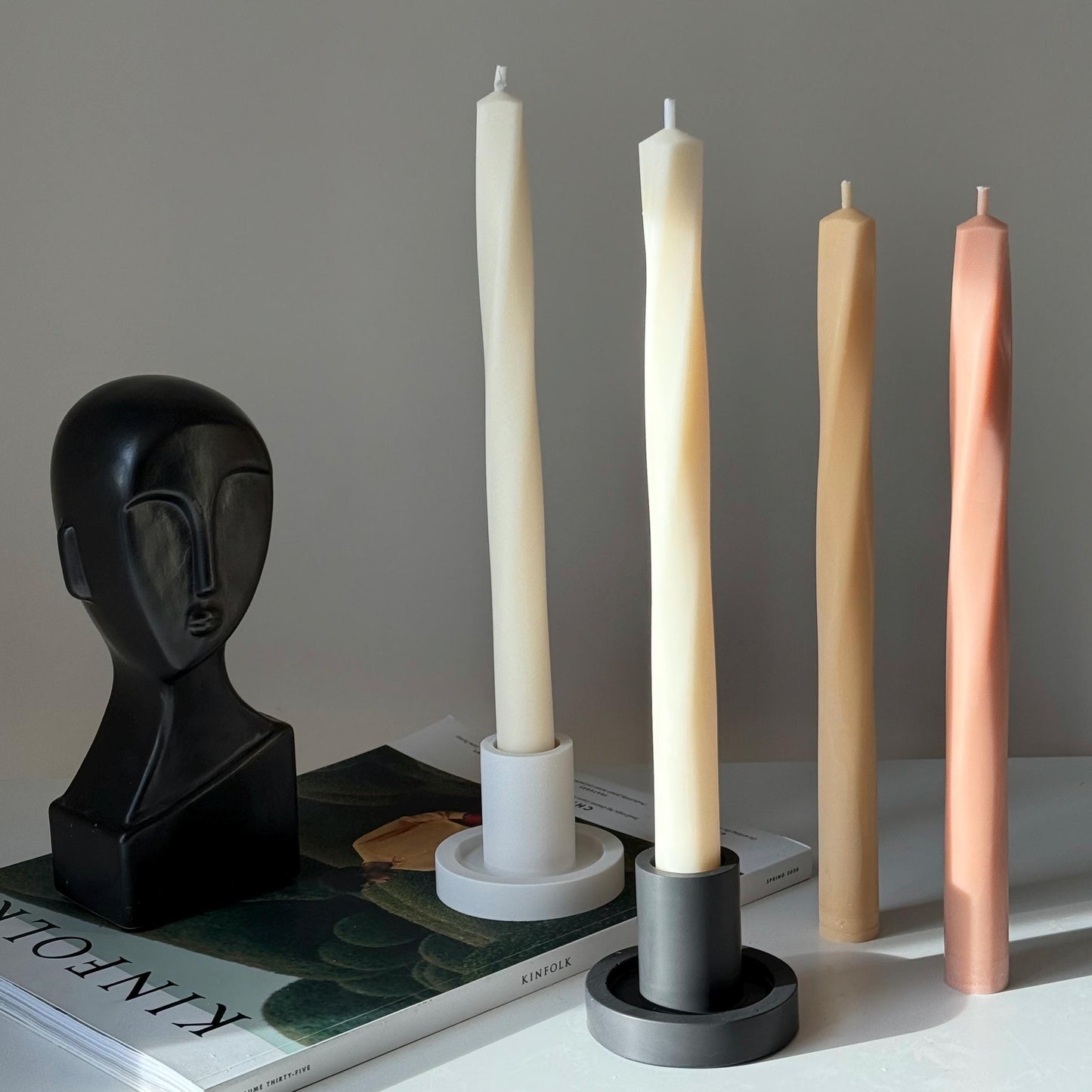 Greko Column Thin Swirl Candle