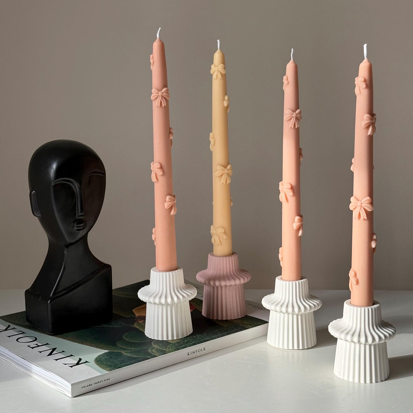 Ribbed Minimal Candlestick Holder