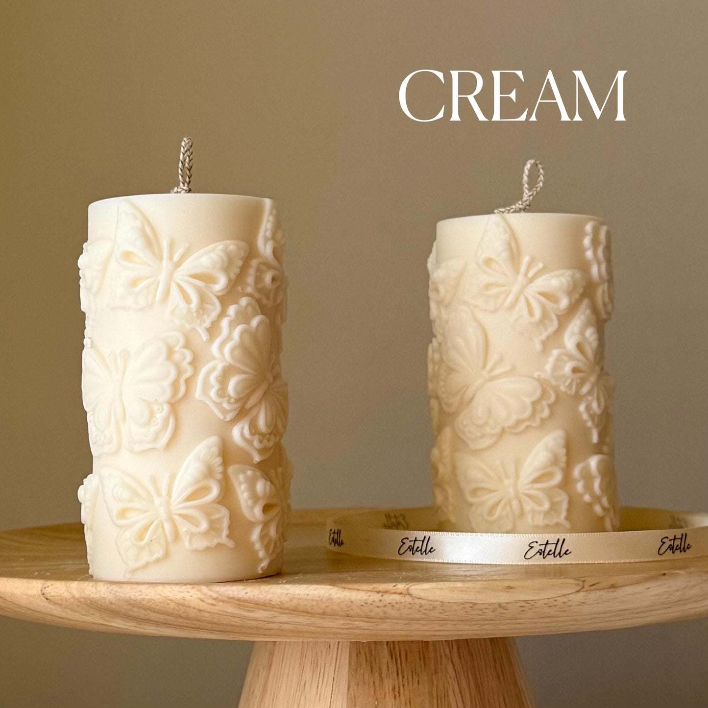 Butterflies Pillar Candle
