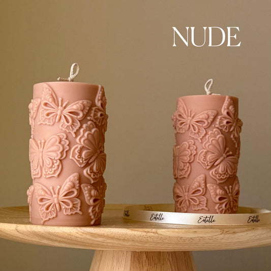 Butterflies Pillar Candle