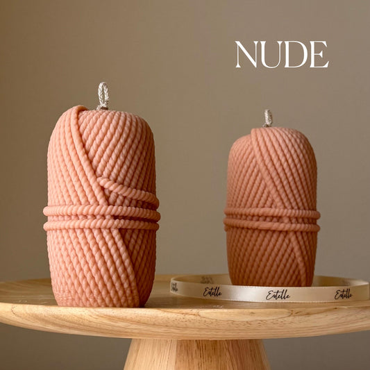 Knitting Wool Pillar Candle