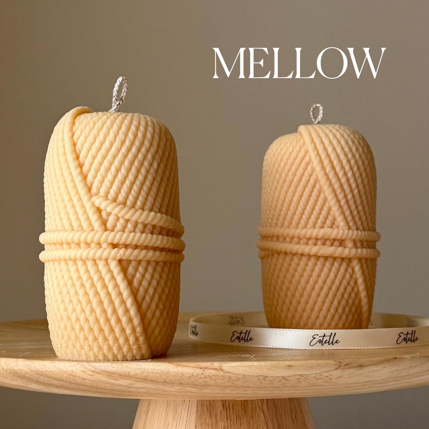 Knitting Wool Pillar Candle