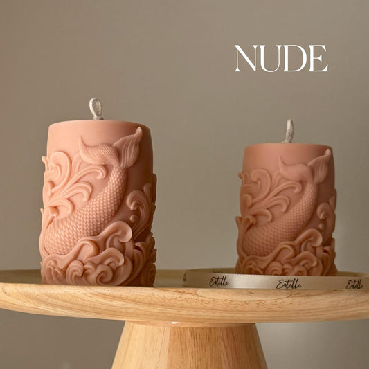 Fishtail Soy Pillar Candle: Handmade Home Decor