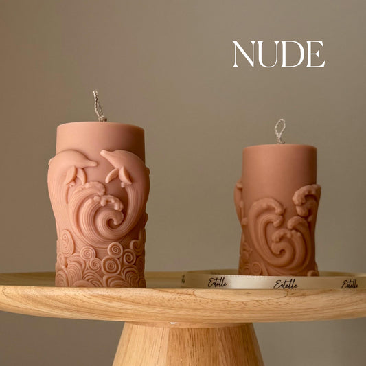Dolphin Pillar Candle: Handmade Soy Wax Home Decor
