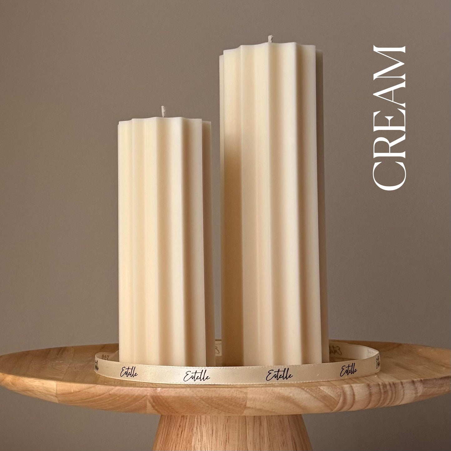 Classic Ribbed Pillar Candle Set