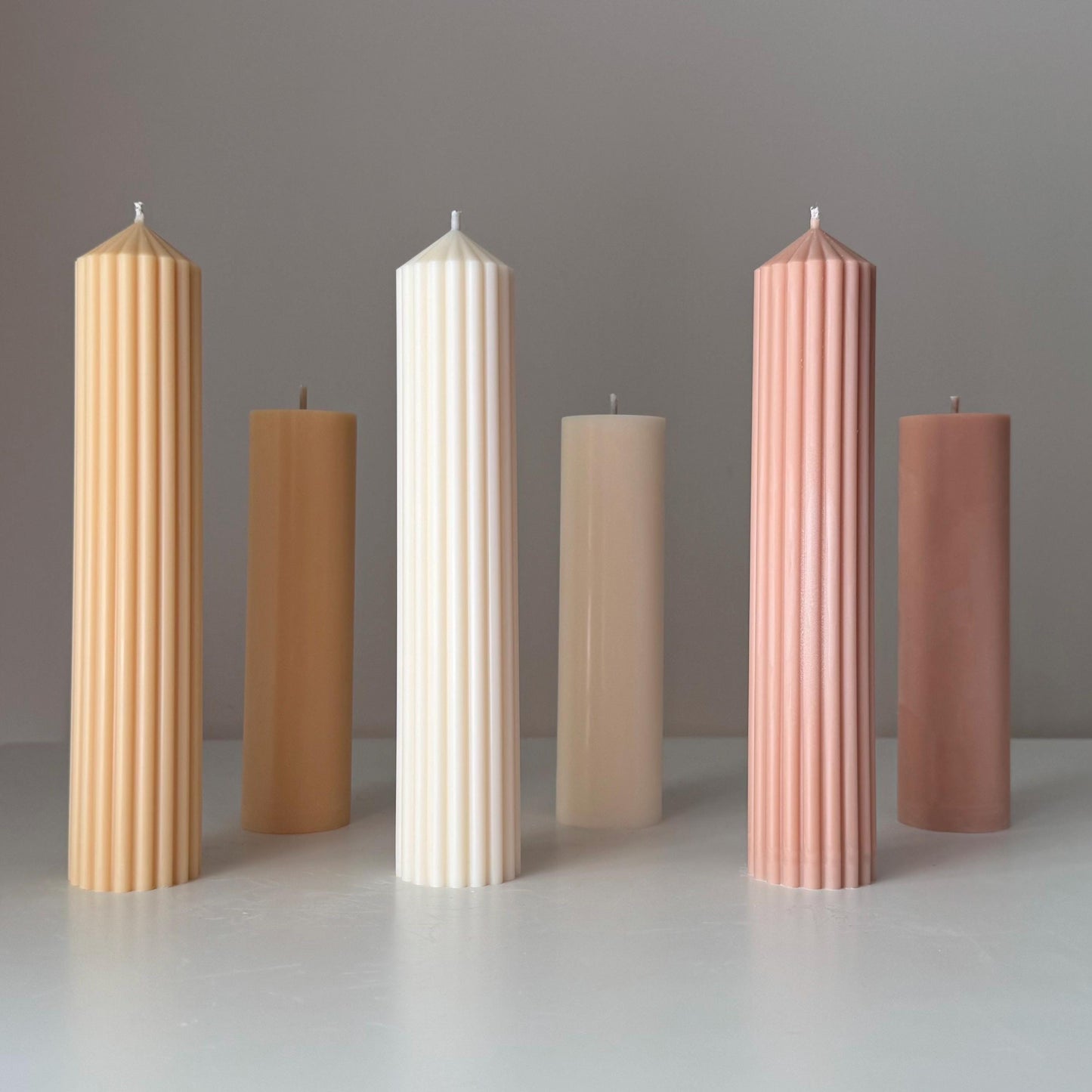 Ribbed Pillar Candle
