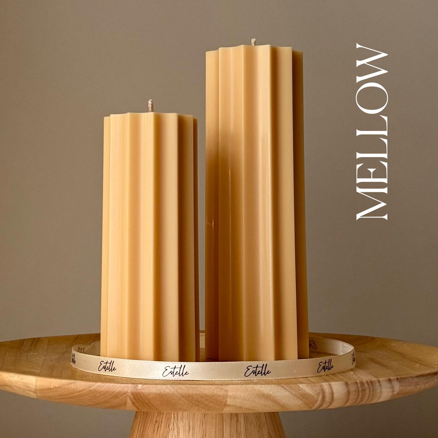 Classic Ribbed Pillar Candle Set