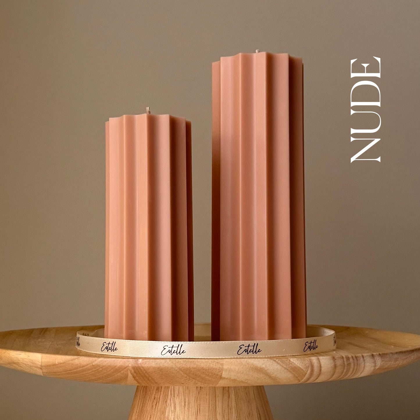 Classic Ribbed Pillar Candle Set