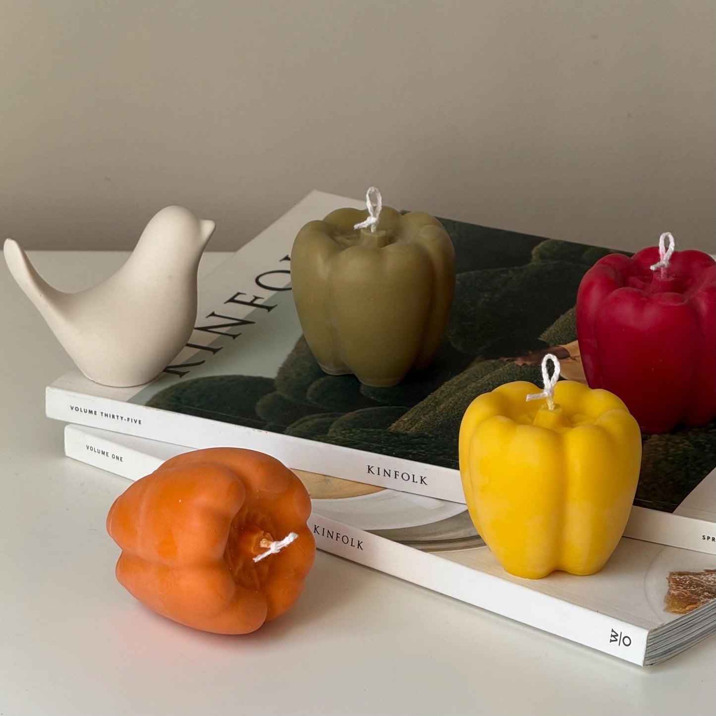 Bell Pepper Shaped Candle | Veggie Candle | Scented Candle | Soy Wax Vegan Candle | Pillar Candles | Minimalist Decor| Housewarming Gift