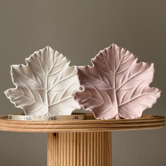 Jesmonite Maple Leaf Tray: Scandi Jewelry Dish, Desk Decor