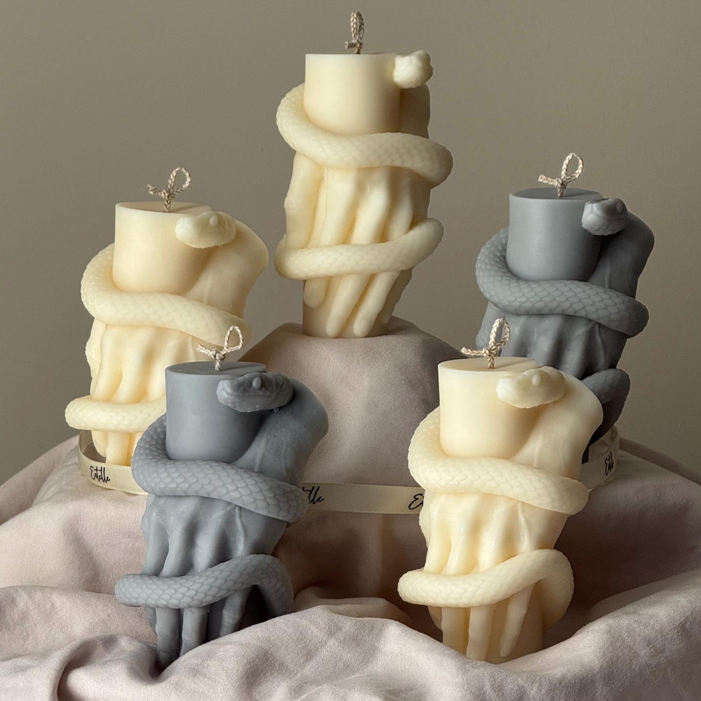 Snake Pillar Candle: Serpent Design Candle, Mystical Decor, Gothic Home Accent