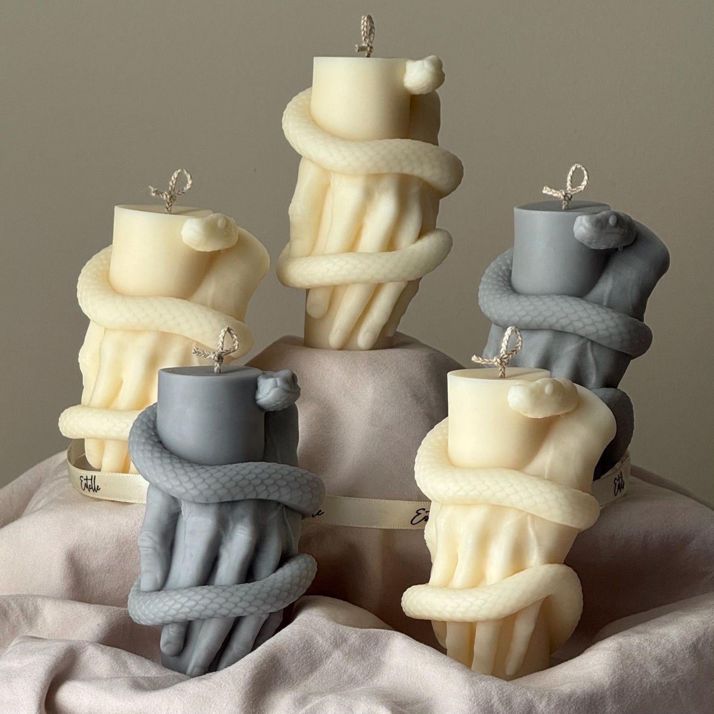 Snake Pillar Candle: Serpent Design Candle, Mystical Decor, Gothic Home Accent