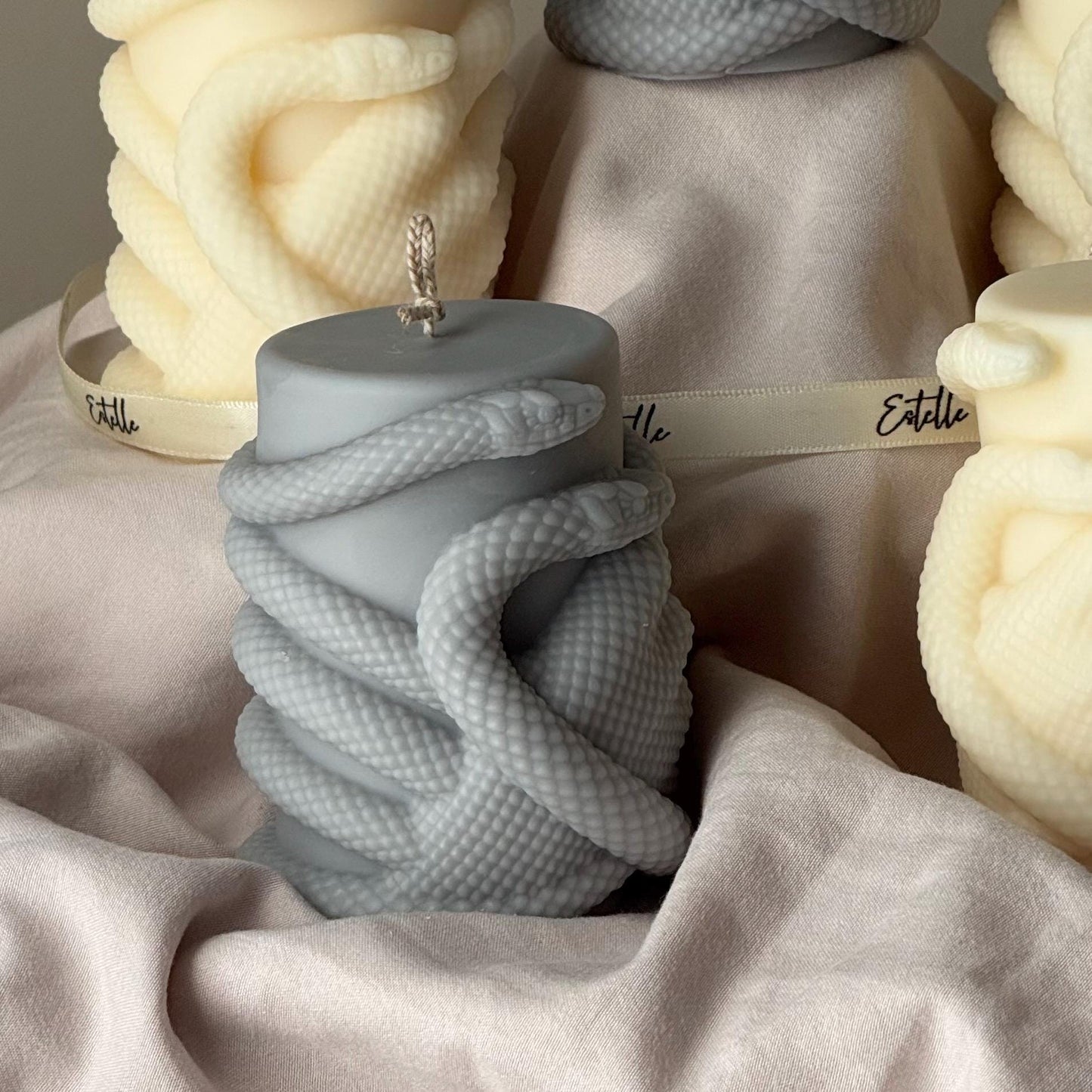 Snake Hand Pillar Candle: Serpent Design Candle, Mystical Decor, Gothic Home Accent