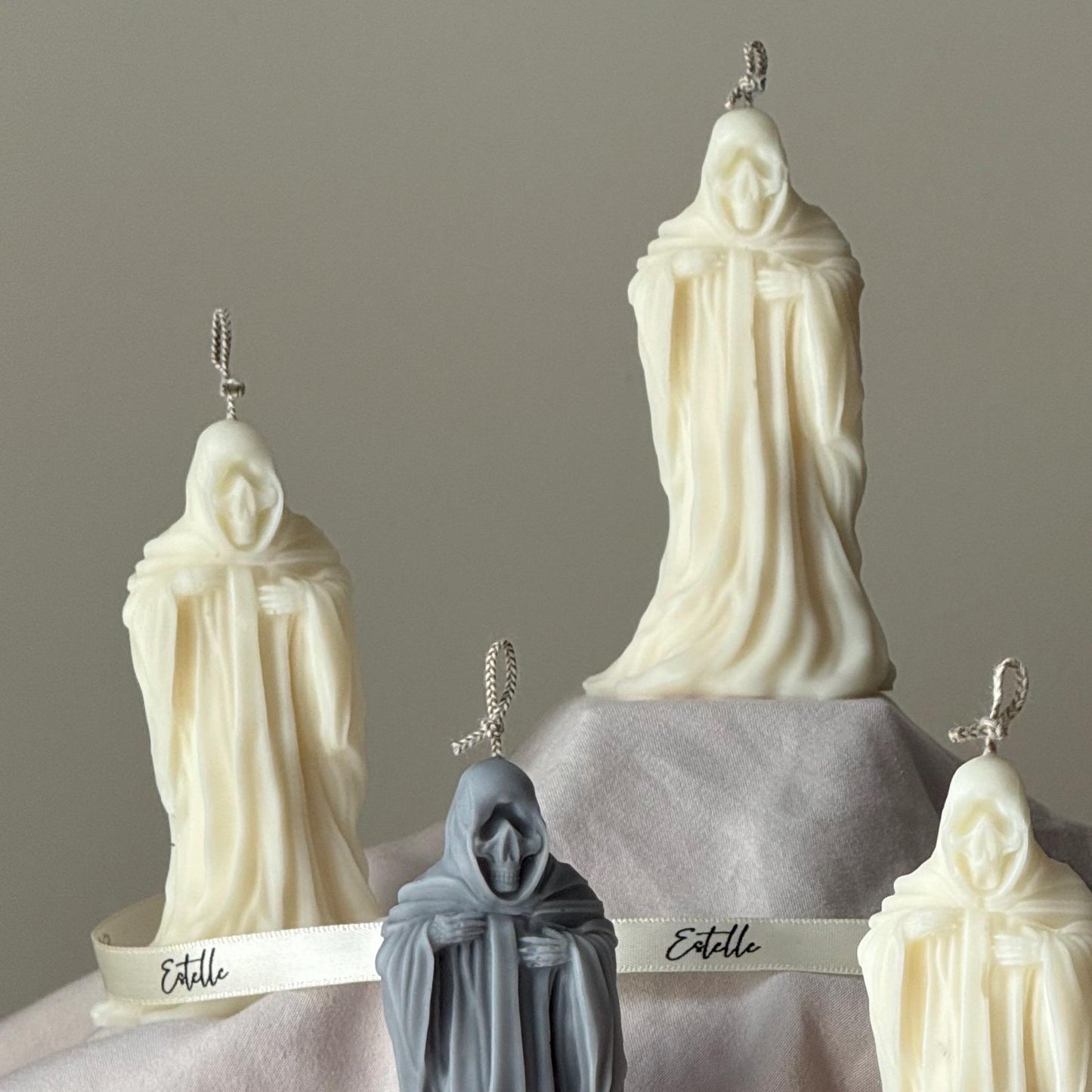 Handmade Ghost Candle: Spooky Halloween Decor, Soy Wax