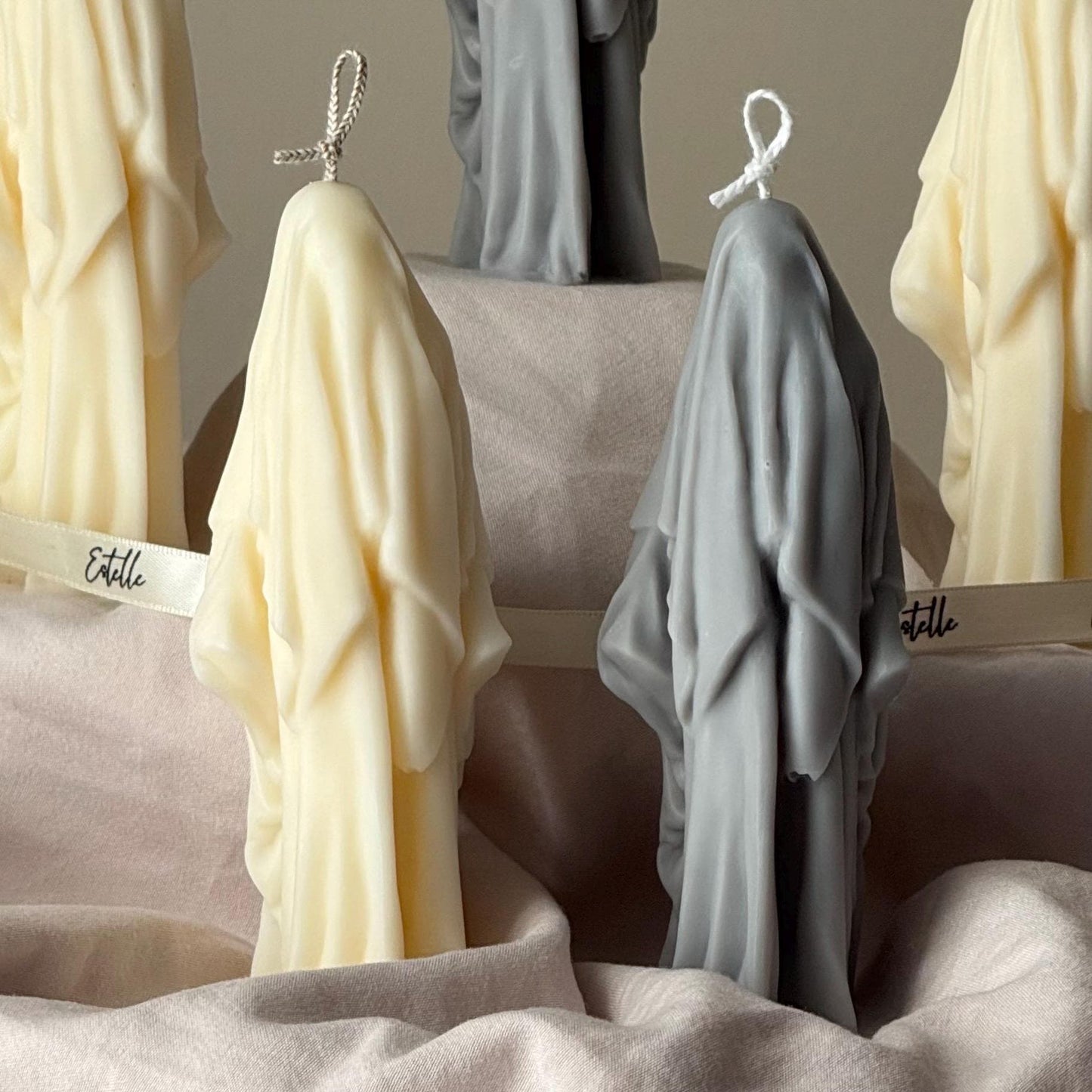 Handmade Ghost Candle: Spooky Halloween Decor, Soy Wax