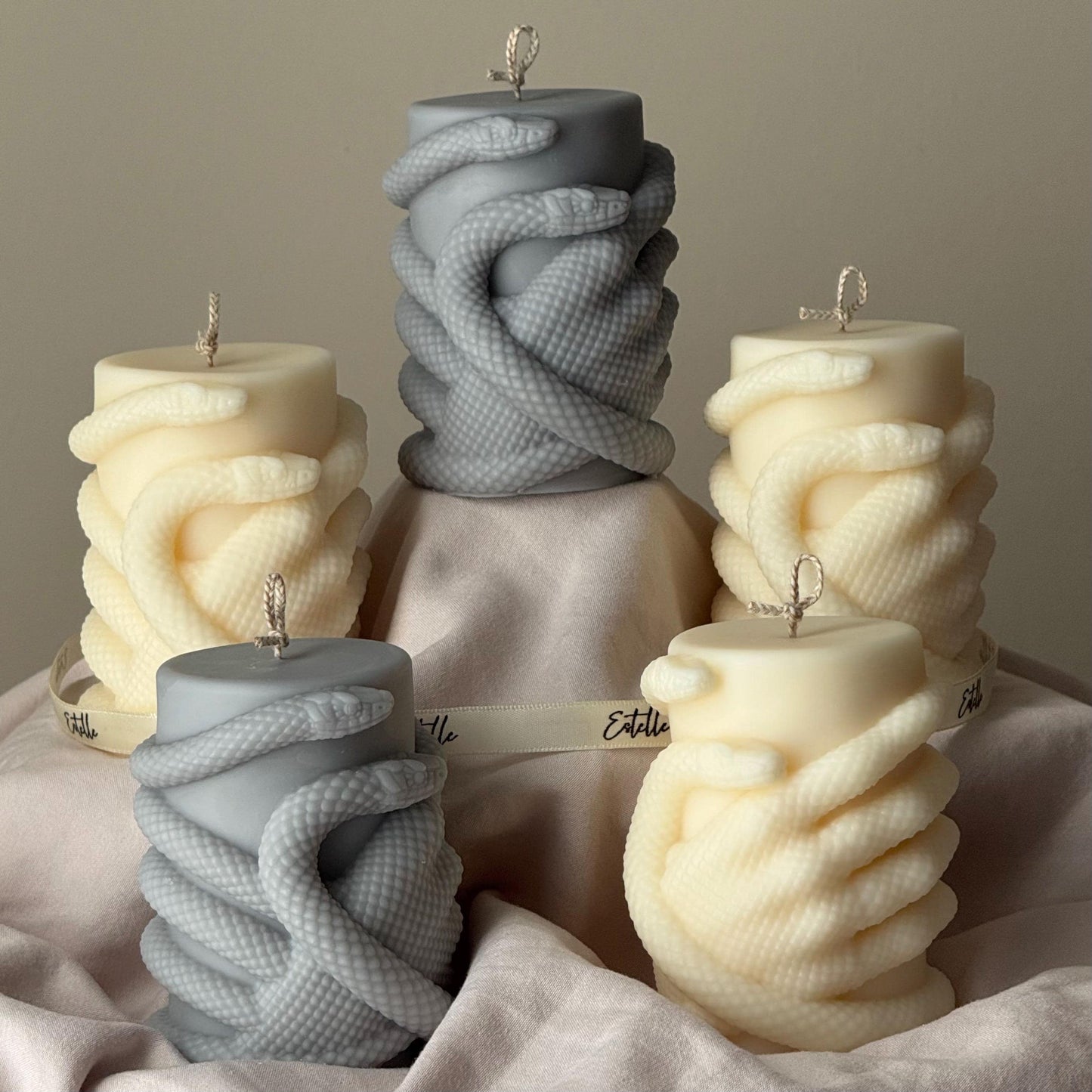 Snake Hand Pillar Candle: Serpent Design Candle, Mystical Decor, Gothic Home Accent