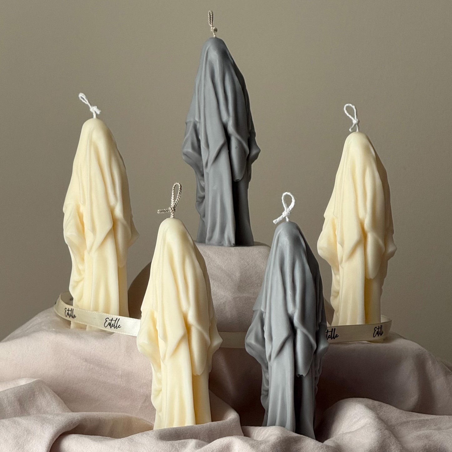 Handmade Ghost Candle: Spooky Halloween Decor, Soy Wax