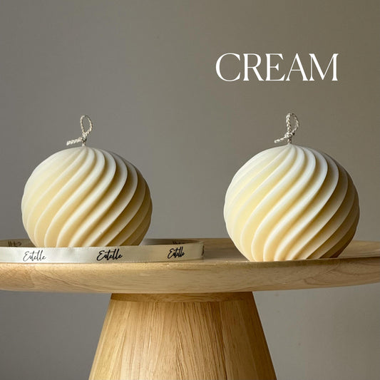 Ribbed Ball Candle| Trendy Handmade Decoration