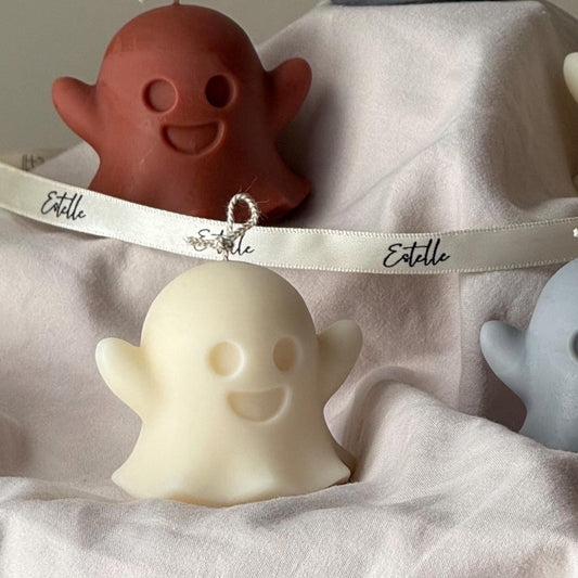 Handmade Cute Halloween Ghost Candle | Sculptural Soy Wax Home Decor