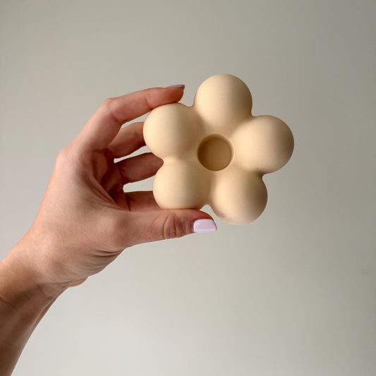 Flower Candlestick Holder: Jesmonite Table Decor