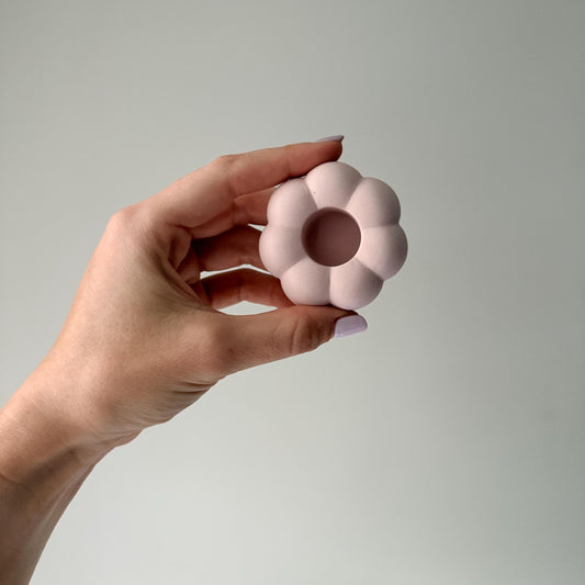 Flower Candlestick Holder: Jesmonite Table Decor