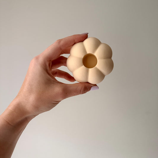 Flower Candlestick Holder: Jesmonite Table Decor