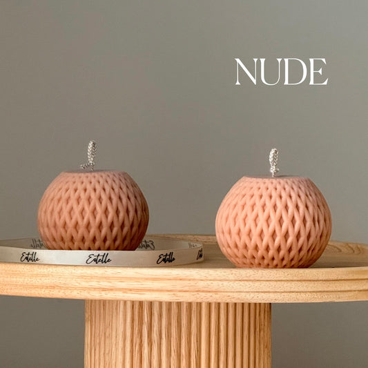 Woven Sphere Candle – Sculptural Textured Design