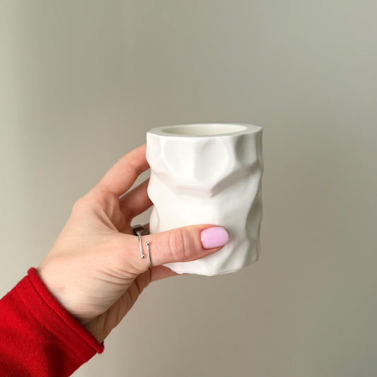 Irregular Jesmonite Jar Soy Wax Candle with Wood Wick - Hand Poured Scented Candle