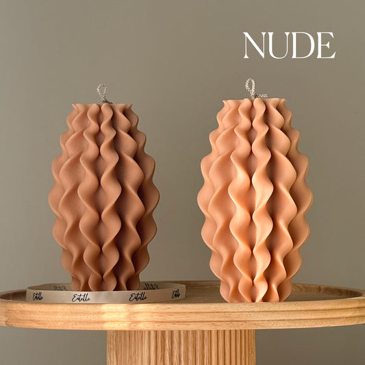 Geometric Sculptural Soy Wax Candle: Abstract Parametric Pillar Decor Art Gift