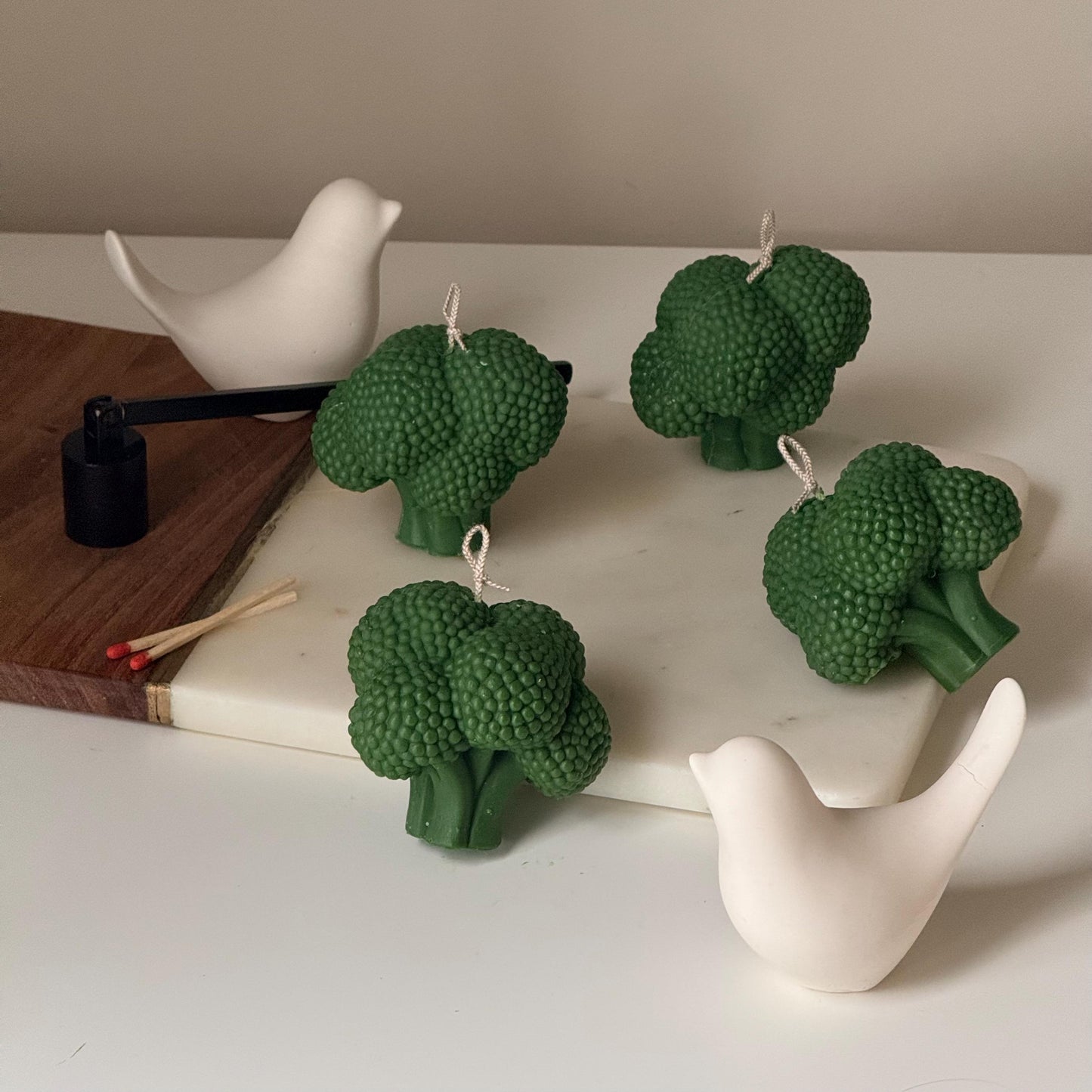 Handmade Broccoli Candle | Unique Food Candle Decor