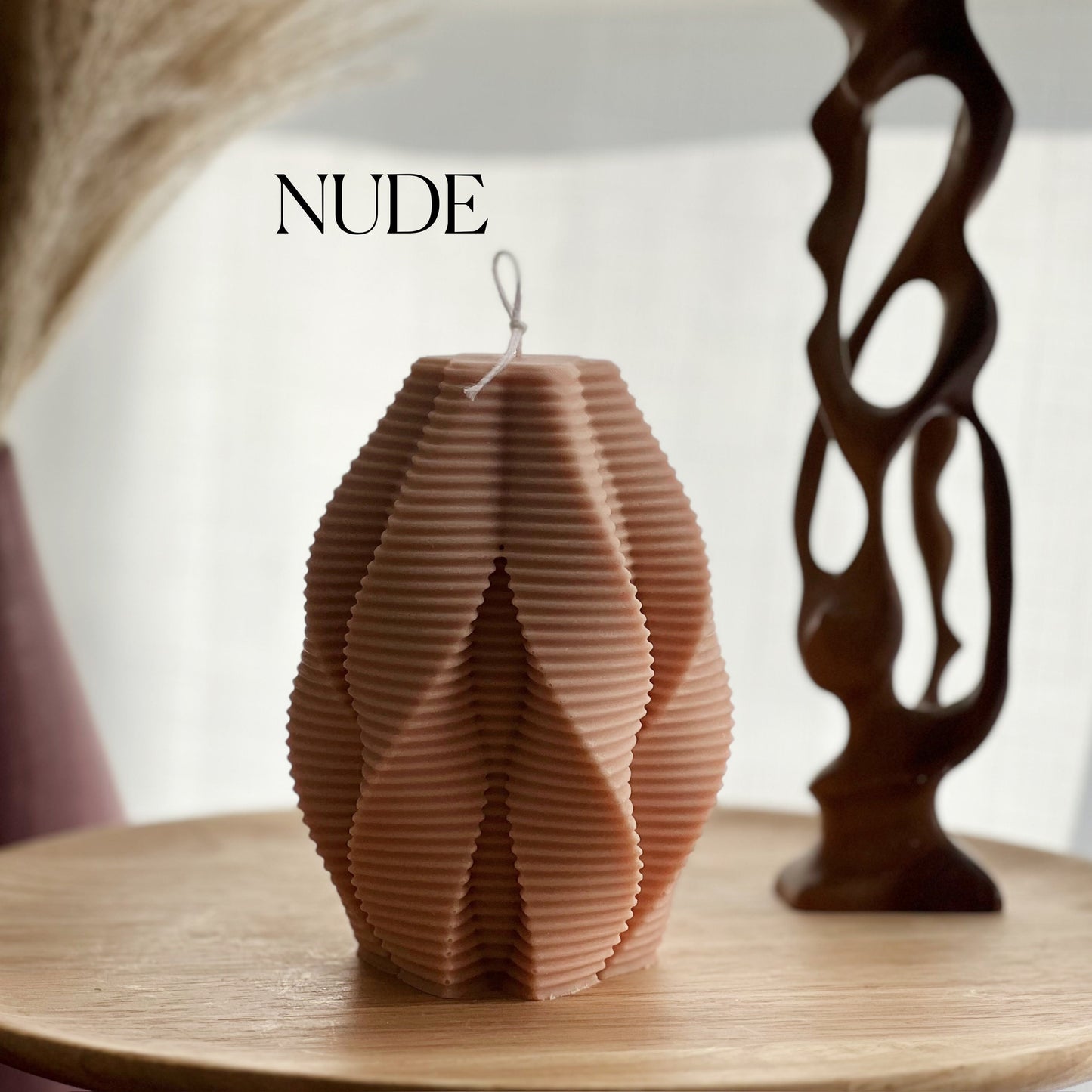 Large Ribbed Swirl Candle